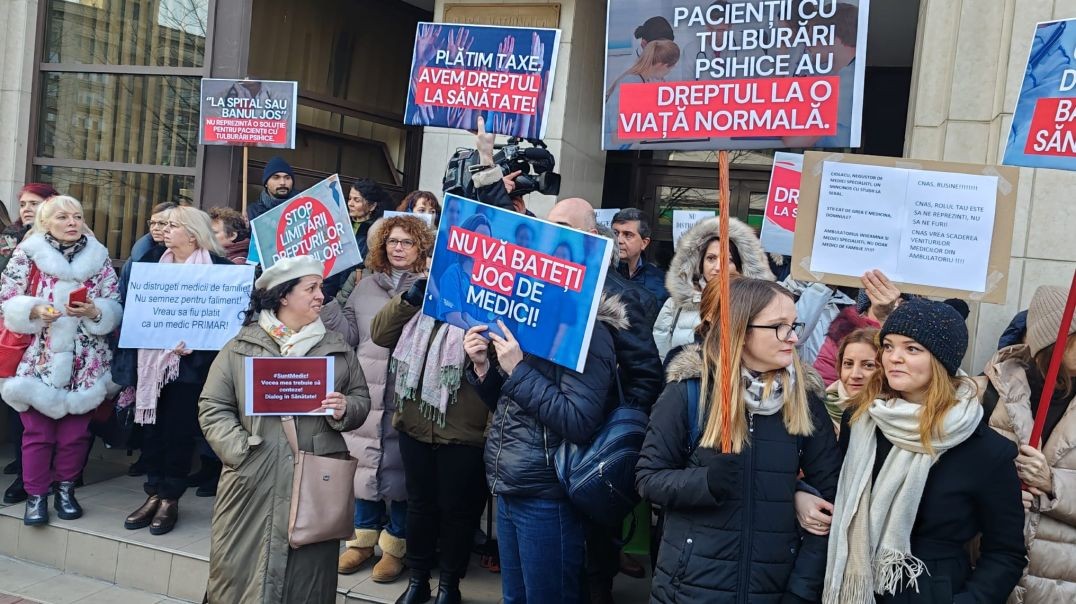 Protest medici de familie si specialiști CNAS