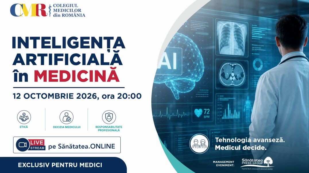 12 octombrie 2026 | INTELIGENȚA ARTIFICIALĂ în MEDICINĂ